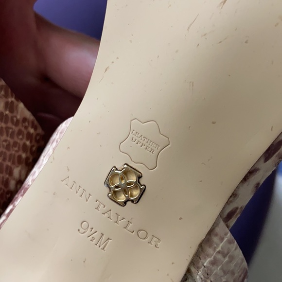 Ann Taylor Faux Python Ankle Wrap Heels 9.5 - Picture 8 of 10